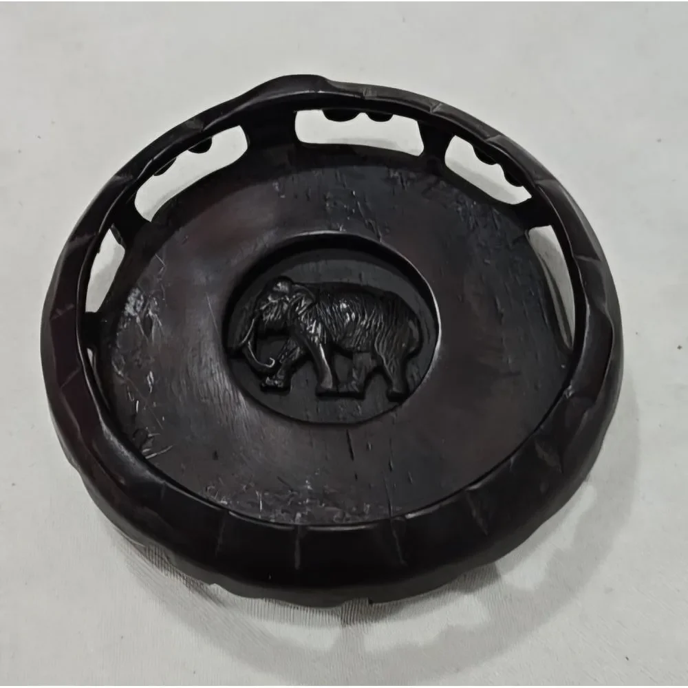 Elephant Carved Resin Bowl 6